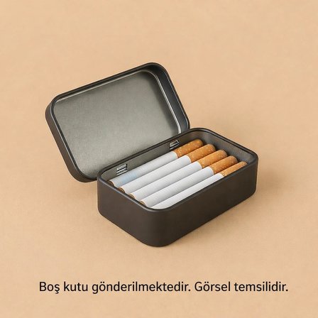  97x58x22 mm Siyah Metal Açılır Kapanır Kutu | Çok Amaçlı Organizer Takı Oyuncak Sigara Kutusu Snack Box