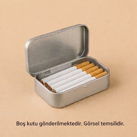 Arynima 97x58x22 mm Gri Metal Açılır Kapanır Kutu | Çok Amaçlı Organizer Takı Oyuncak Sigara Kutusu Snack Box