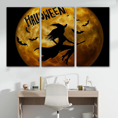 Süpürgedeki Cadı Duvar Sanatı, Cadılar Bayramı, Uçan Cadı Dekoratif Duvar Tablosu-5200