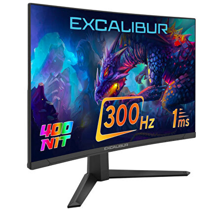 Casper Excalibur 27" 300HZ 1MS 400NIT Fast VA Curved HDR10 Oyuncu Monitörü