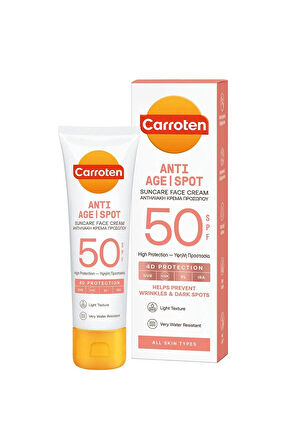 Carroten Anti Age&spot Spf50 Yüksek Koruyucu Yüz Güneş Kremi 50ml