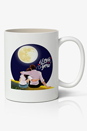 I Love You Baskılı Kahve Kupa Bardak