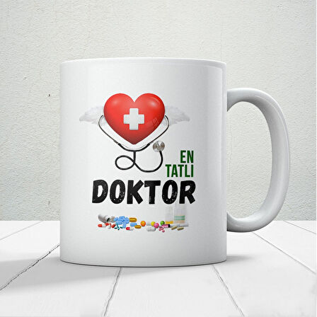 14 Mart Tıp Bayramı En Tatlı Doktor Baskılı Kupa Bardak
