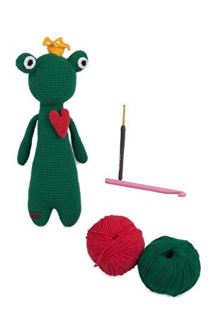 Amigurumi Organik Oyuncak-Uyku Arkadaşı Kurbağ-Örme Kurbağ-Örme Bebek