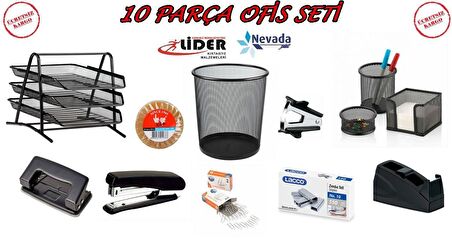 Lider & Nevada 10 PARÇA MASA ÜSTÜ OFİS SETİ 