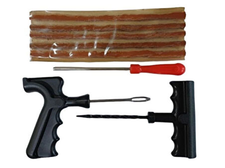 Dubleks Lastik Tamir Seti : 5 Adet Uzun Fitil (10 Yamalık), Fitil Atma, Kanal Açıcı Ve Iğne Sökücü