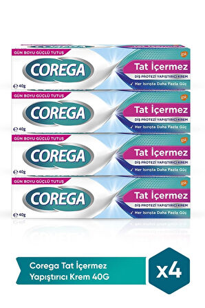 Corega Tat İçermez Yapıştırıcı Krem 40 gr x 4 Adet