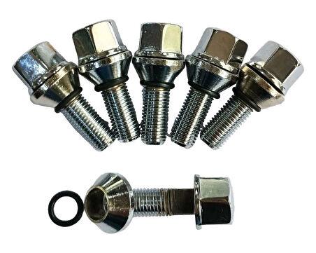 Bijon Krom Kaplı M12 x 1.5 Aa=19 MM Diş=28 Boy=54mm 5 Adet