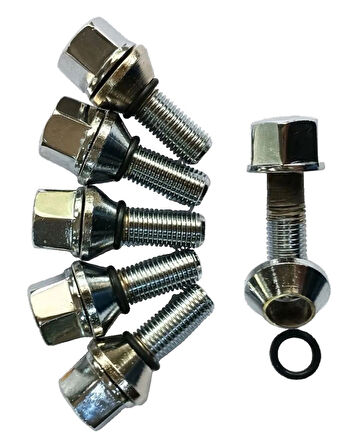 Bijon Krom Kaplı M12 x 1.5 Aa=19 MM Diş=28 Boy=54mm 5 Adet