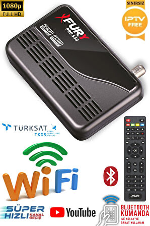 Fury Çanaklı-Çanaksız Wi-fi Dahil Full Hd Sınırsız Sineme Paketli Tak Çalıştır Uydu Alıcısı
