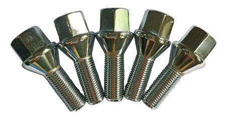 Bijon Krom Kaplı M12 x 1.25 Aa=17 mm Diş=28 Boy=56mm 5 Adet 