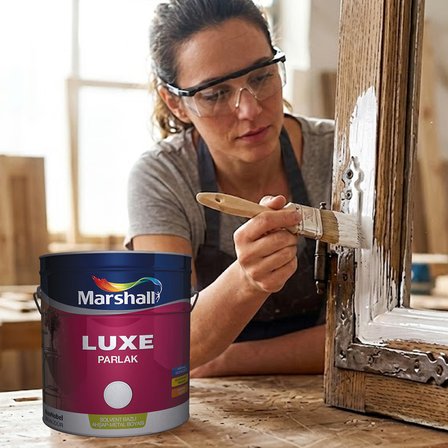 Marshall Luxe Parlak Beyaz Sentetik Yağlı Boya İç ve Dış Cephe 2,5 L