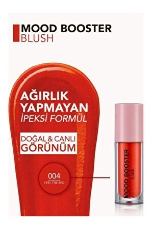 Flormar Mood Booster Yoğun Pigmentli & Doğal Işıltılı Likit Allık / Özel Uçlu Aplikatör