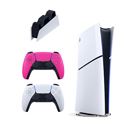 Playstation 5 Slim Digital 825 GB + Şarj İstasyonu + 2. Pembe Dualsense İthalatçı Garantili