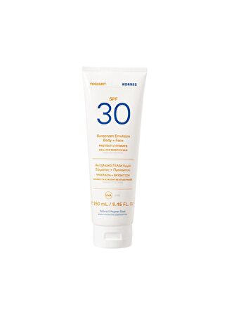 Korres Yoghurt Sunscreen Yüz ve Vücut Güneş Kremi SPF 30 250 ml