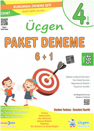 Üçgen 4.Sınıf Beceri Temelli İlkokul Yolculuğu Seti+Paket Deneme 6+1-2024