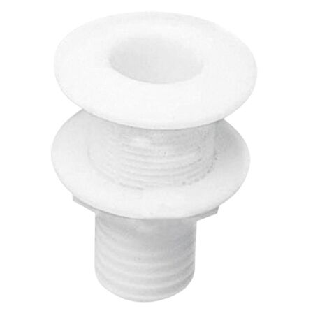 Thru-Hull w/Fl.Flange 1 1/2", w/Hose Barb Ø32mm,White