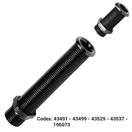 Thru-Hull Stand. Flange, 7/8",Int.Ø22mm, L155mm,Cream