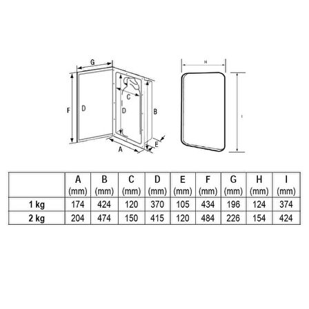 Storage Case f/Fire Extinguisher 1kg, w/Door, White