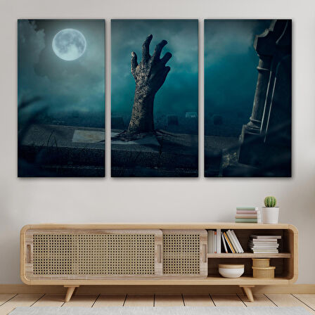 Mezarlık Dirilmiş El Cadılar Bayramı Mezardan Çıkan El Dekoratif Duvar Tablosu-5204