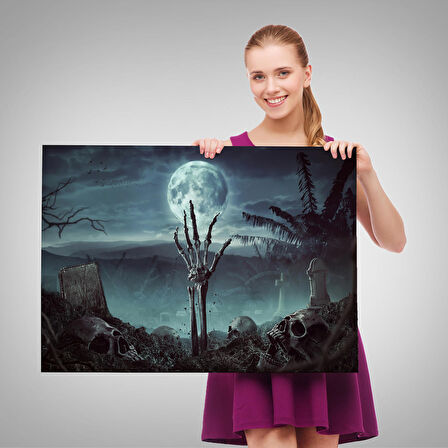 Mezardan Çıkan El, Mezarlıkta Dirilmiş El Dekoratif Duvar Tablosu-5205