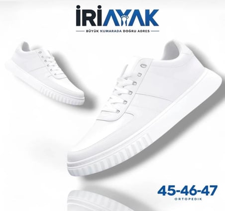  Erkek Büyük Numara Rahat Kalıp Sneaker Spor Ayakkabı (45-46-47)