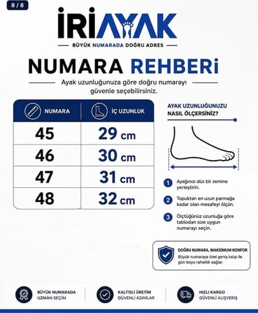  Erkek Büyük Numara Rahat Kalıp Sneaker Spor Ayakkabı (45-46-47)