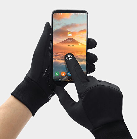 Soğuk Rüzgar Geçirmez Suya Dayanlıklı Dokunmatik Eldiven Parmak Korumalı Motosiklet Eldiveni