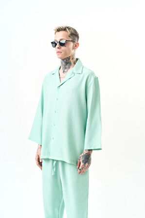 Erkek Fakir Kol Oversize Sofia Gömlek Mint