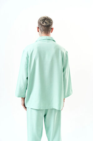 Erkek Fakir Kol Oversize Sofia Gömlek Mint