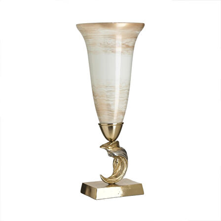 MONDECOR BEYAZ ALTIN VAZO 16×50 CM