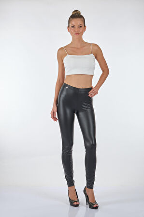 Bsb Dar Paça Yüksek Bel Lastikli Siyah Kadın Tayt 148-143001