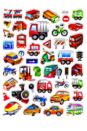 Sticker Kabartmalı Stiker Defter Planlayıcı Etiket (Ldd005)-24x19cm - Araba Taşıtlar