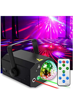 16 Çeşit Desen Rgb Sahne Disko Led Ve Lazer Işık