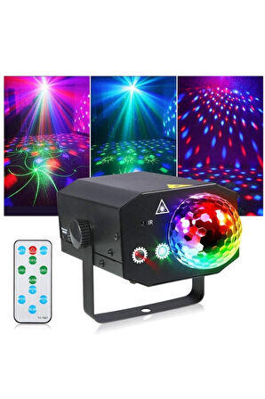 16 Çeşit Desen Rgb Sahne Disko Led Ve Lazer Işık