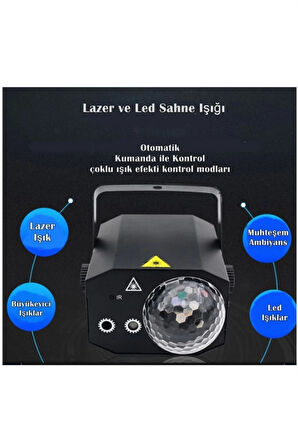 16 Çeşit Desen Rgb Sahne Disko Led Ve Lazer Işık