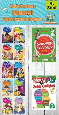 4. Sınıf Okula Yardımcı Eğitici Okuduğumu Anlıyorum - Dikkat ve Zeka Gelişimi - 10 lu Hikaye Seti 2