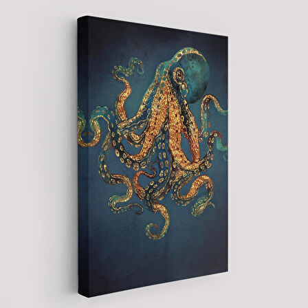 Ahtapot Duvar Sanatı, Hayvan Posteri Kanvas Tablo-5207