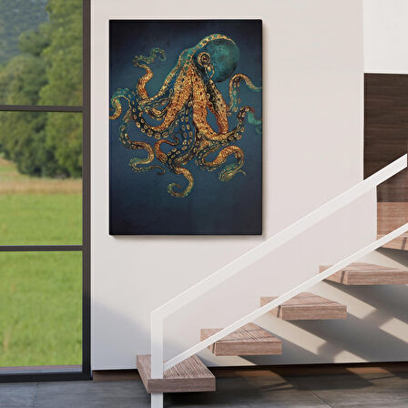 Ahtapot Duvar Sanatı, Hayvan Posteri Kanvas Tablo-5207