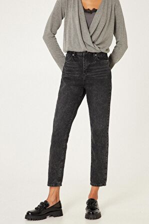 Bsb Yüksel Bel Siyah Kadın Mom Jean 050-212931