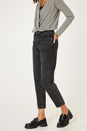 Bsb Yüksel Bel Siyah Kadın Mom Jean 050-212931