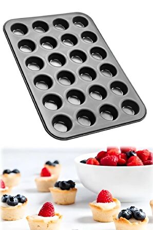 Muffin Kalıbı 24'lü Fırın Mini Kek Browni Kekstra Kurabiye Kalıbı Cakecub Kapsülü Muffin Baking Pan