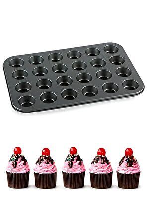 Muffin Kalıbı 24'lü Fırın Mini Kek Browni Kekstra Kurabiye Kalıbı Cakecub Kapsülü Muffin Baking Pan