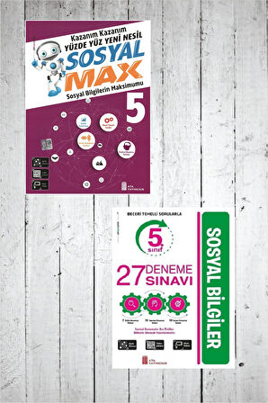 Ata 5.Sınıf Sosyal Max Soru Bankası -27 Deneme Sınavı