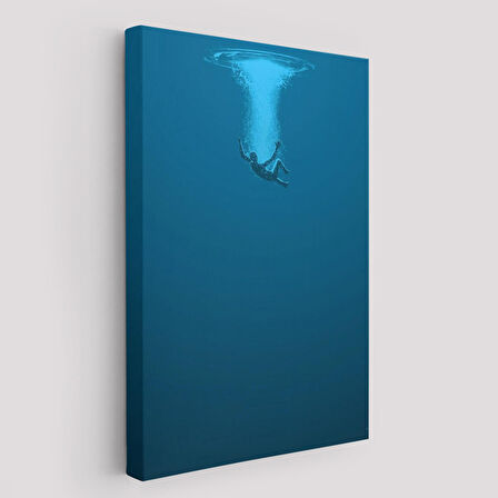 Denize Düşen Çocuk Kanvas Tablo, "Herkes yüzerken boğulmak gibidir."-5208