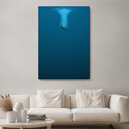 Denize Düşen Çocuk Kanvas Tablo, "Herkes yüzerken boğulmak gibidir."-5208