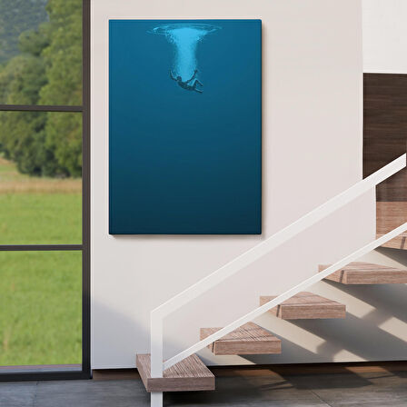 Denize Düşen Çocuk Kanvas Tablo, "Herkes yüzerken boğulmak gibidir."-5208