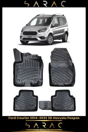 Ford Courier 2018 Model Araca Özel 3d Havuzlu Paspas