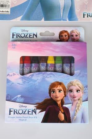 x Dekomus Lisanslı Elsa Frozen 8'Li Pastel Boya ve Resim Defteri Boyama Seti