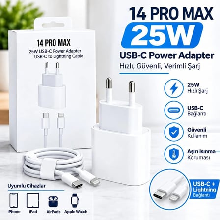 25W TYPC-E TO IOS HIZLI ŞARJ SET